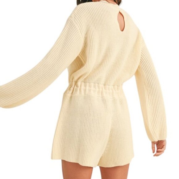 Yellow Spring Ribbed Sweater Romper - Picture 7 of 10